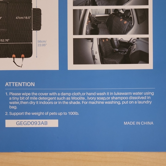 Dog Luxury Car SUV 4 in 1 Seat Cover Scratch Proof Pet Car Seat Belt GEGD093AB - Picture 11 of 13